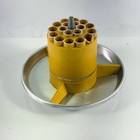 Vintage Atomic Rocket Pen Holder Space Age Mcm Desk Organizer Yellow Carousel