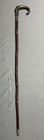 Antique Carved Cattle Horn Engraved Sterling Silver 925 Walking Stick Cane 35   
