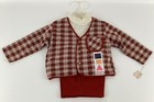 Vintage 60s Monsanto 18mo Outfit 3 Pc Set Orange Dress Up Suit Doe Spun New Tags