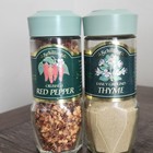 Vintage Lot Of 6 Schilling Mccormick Spices Glass Jars Green Lids