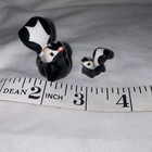 Vintage Hagen Renaker Miniature Mom And Baby Pink Nose Skunk Figurines