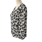 St  John Black   White Knit Full Zip Sweater Size 12