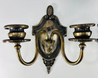Vtg Deco Ornate Cast Metal 2 Wall Sconces Double Candle light Fixtures-not Wired