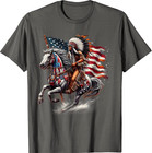 Native American Day Flag Indian Riding Horse 4th Unisex T-shirt  size  S - 5xl