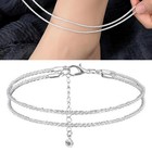 Gold Silver Ankle Bracelets For Women  Waterproof Layered Anklet Chain Jewelry