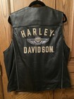 Men   s Leather Harley Davison 100th Anniversary Vest Large Vintage 2003 