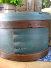 Primitive Early Antique Wood Pantry Box Teal Blue Milk Paint