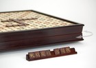 Scrabble Deluxe Edition With Rotating Wooden Game Board Turntable Lazy Susan New