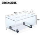 Yoba Thick Acrylic Tissue Box Holder Rectangular Dispenser Black - 8 8x5 1x3 5 