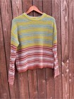 Lumiere Striped Colorful Block Wool Blend Sweater Size Small