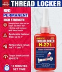 Threadlocker Red  Thread Lock High Strength Tight For Nuts  Bolts  Red 