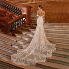 Sexy Mermaid Wedding Dresses Backless Off Shoulder Lace Appliques Bridal Gowns