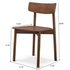 Set Of 2 Rich Walnut Dining Chairs Mid Century Modern Solid Wood Dining Chairs