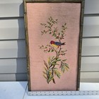 Handmade Needlepoint Bird On Spring Flower Branch Vintage