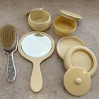 Vintage French-ivory Pyramid Du Barry Vanity Set Celluloid 5-pieces Circa 1930s