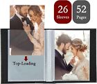 Photo Album 8x10 Clear Pages Pockets Leathe Cover Slip Slide In Photo                             