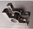 2 Antique Cast Brass Stair Rod Brackets Vintage C1930 Old Holders