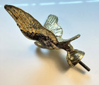 Vtg Brass Colored Metal Eagle Finial American Flag Pole Hood Ornament Topper 6 