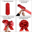 24 Inch Extra Giant Large Pull Bow Christmas Metallic Ribbon Red
