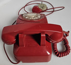 Red Desk Phone - Iconic Bell System By Western Electric Rotary Dial 500 Series 