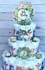 3 Tier Safari Diaper Cake Baby Shower Boy   Jungle Safari Diaper Cake