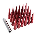 Carmocar 24 Pcs Wheel Spike Lug Nuts 14 Mm X 1 5 For Chevy Silverado tahoe Red
