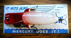 Vintage Antique Mercury Minnow Fishing Lure W box   Flyer - Beautiful Condition 