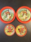 Mother Goose 7 Piece Tin Tea Set From 1940s