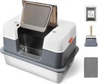 Stainless Steel Enclosed Cat Litter Box With Lid Covered Metal Kitty Litter Box