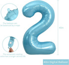 40 Inch Light Blue Large Numbers Balloons 0-9  Number 2 Digital 2 Helium Balloon