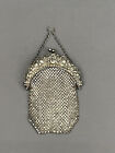 Antique Art Nouveau Sterling Silver Mesh Coin Purse  C  1920 s  j 