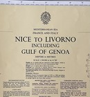 Vintage Nice Livorno Gulf Of Genoa France italy Nautical Chart Map - 42    X 28   