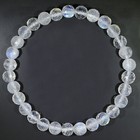 Blue Moonstone Faceted Bracelet 6 5mm Beads 18cm