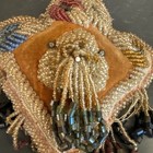 Antique Iroquois Raised Beaded Heart Shape Pincushion