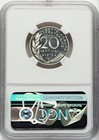 France Republic Silver Proof Piefort 20 Centimes 1976 Pf65 Ultra Cameo Piedfort