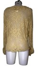 Y2k 90s Women Victorian Gold Lace Ruffle Sheer Top Sz 1x Whimsigoth Renaissance