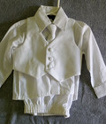 New Gift Baby Boy Baptism wedding christmas Formal White Tuxedo Suits 5pc 6-12m