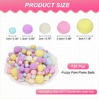 120 Pcs Fuzzy Pom Poms Balls Assorted Sizes For Diy Crafts Light Color