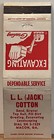 L L  jack  Cotton Excavating Macon Ga Georgia Vintage Matchbook Cover