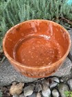 Vtg Frank Moreno Ceramic Mcm 1960   s Usa Orange Brown Drip Glaze Planter Bowl