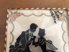 Vintage Courting Couple Silhouette Convex Glass Framed Picture 5x4 Victorian