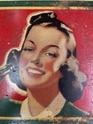 Masonite Coca Cola Vintage Sign 1940   s Era 12x34inches
