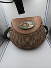 Edgewater Lodge Fishing Creel Wicker Basket With Strap