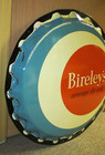 Vintage Bireley s Orange Embossed Large Bottle Cap Soda Tin Sign   Near Mint wow
