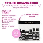 Miamica    clear For Take Off    Tsa Compliant Travel 12-piece  Black gold