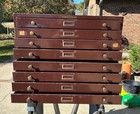 Antique 8 Drawer   B   B Fancy Crystal   Watchmakers  Metal Cabinet