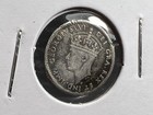 1940 C Newfoundland 5 Cents Circulated damaged Silver Coin George Vi A96