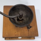 Antique Coffee Grinder Mill Cast Iron   Wood With Hand Crank   Drawer Vintage