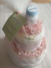 2 Tier Diaper Cake Pink Baby Shower Gift Centerpiece