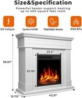 43    Electric Fireplace Mantel  Remote   Adjustable Led Flame pearlwhite